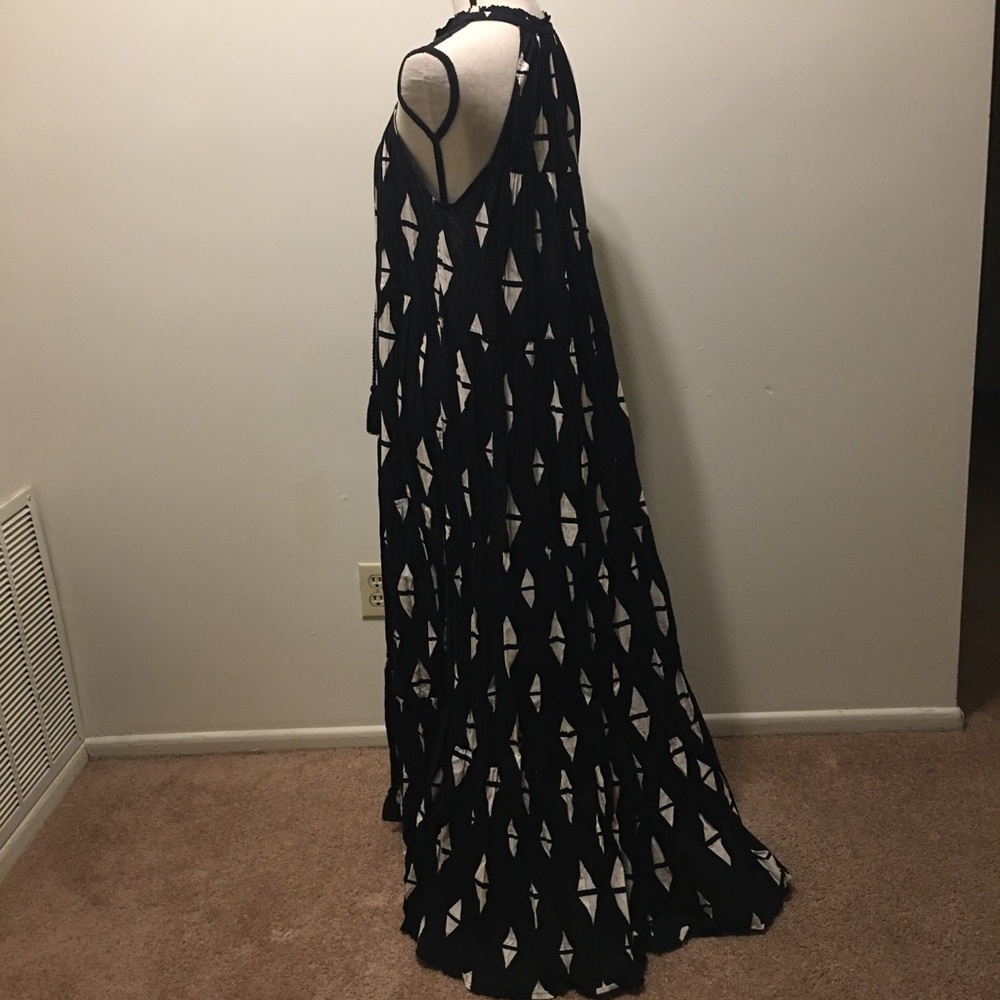 Black and white boho maxi dress